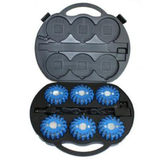 6 pack blue rechargeable led road flares