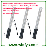14 Inch 36cm Red White AA Battery Led Traffic Batons Led Traffic Wands