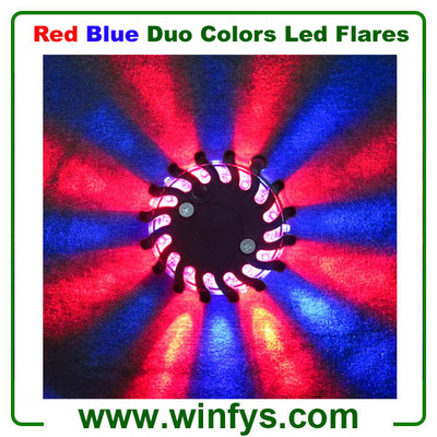 Vermelho azul Duo cores 6PK recarregável Led estrada Flares