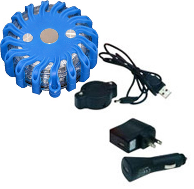 single pack blue rechargeable led power flares