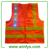 High Visibility Battery Operated Safety Vests With Led Light