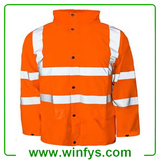 High Visibility Orange Yellow Winter Safety Coat 