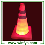 21" Inch 55cm Foldable Retractable Collapsible Pop up Cones with Base and Top Lights