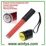 3XAA Battery 14 Inch 36cm PC Tube Red Led Traffic Wands Led Traffic Batons